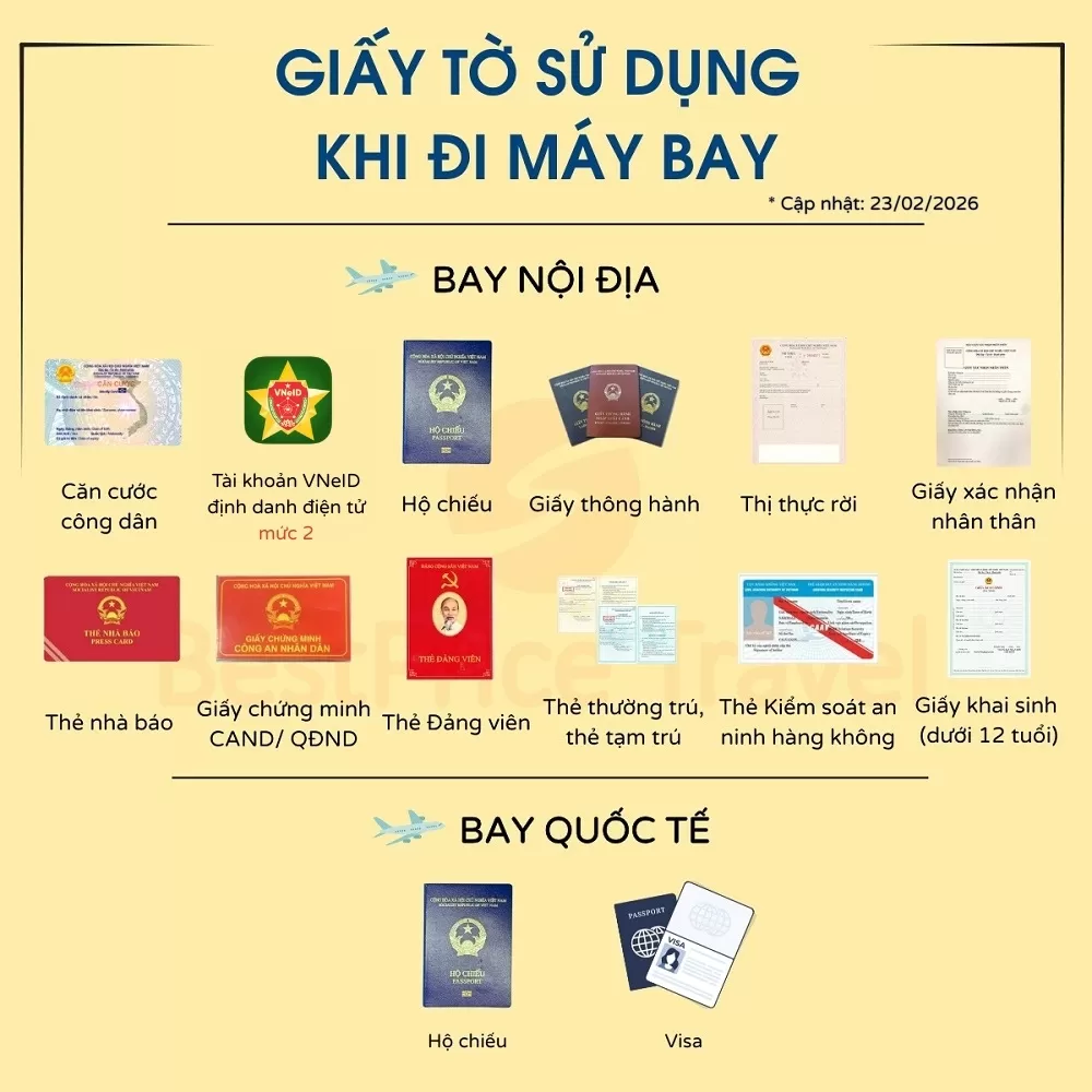 Giấy tờ cần mang theo khi đi bay